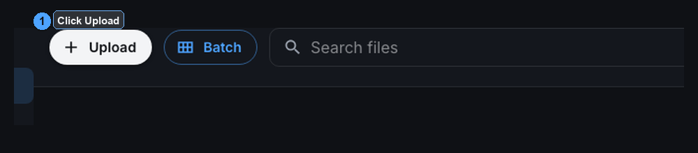 Close-up of the Upload button in the toolbar
